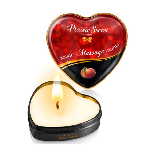 Mini bougie de massage pêche de vigne boîte coeur 35ml 